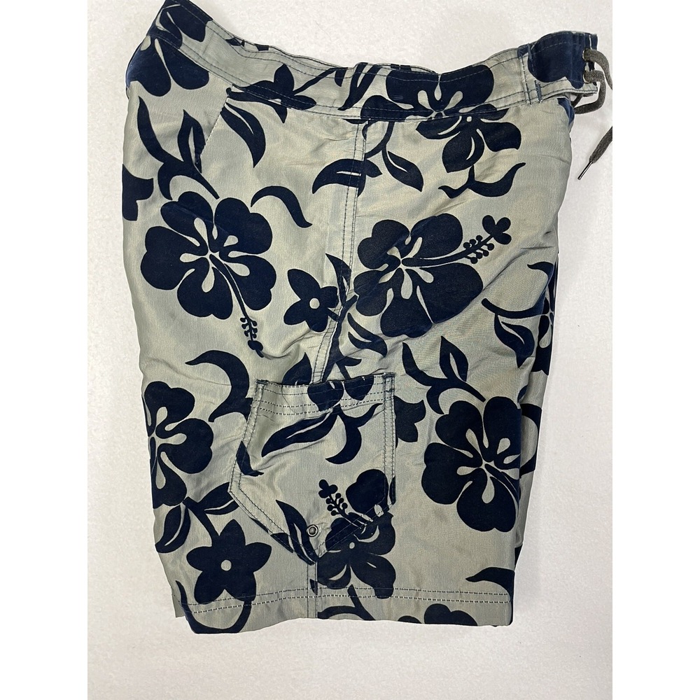 BULLHEAD Mens 29 Board Shorts Burnout Velvet Nylon Dark Blue Gray Made In USA - Picture 7 of 14